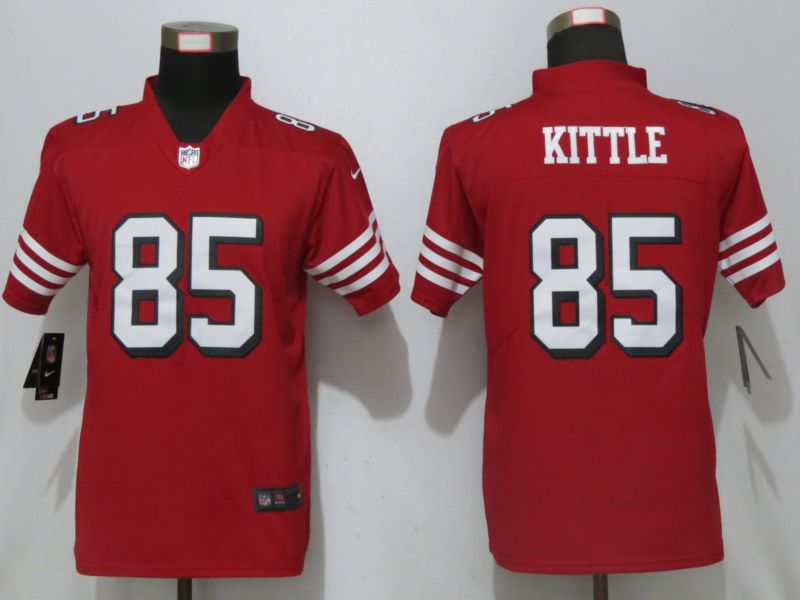 Women San Francisco 49ers #85 Kittle Nike Red 2019 Color Rush Vapor Untouchable Elite Player Jersey->san francisco 49ers->NFL Jersey